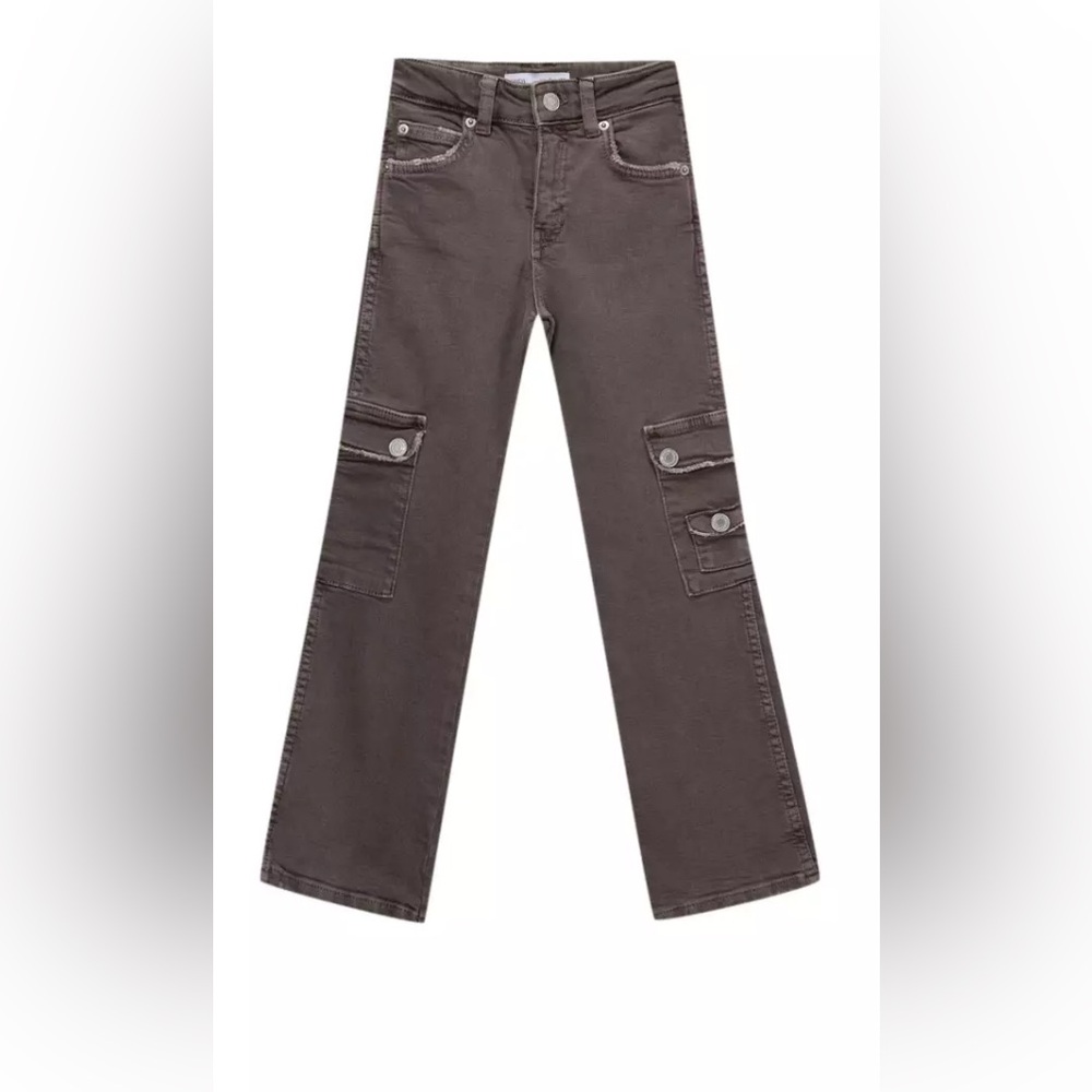 ZARA Cargo Jeans Denim Pants Girl-Grey-Size 9
